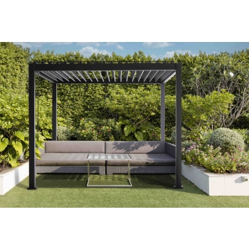 Záhradná pergola MIRADOR 88 Basic 3 x 3,6 m antracitová